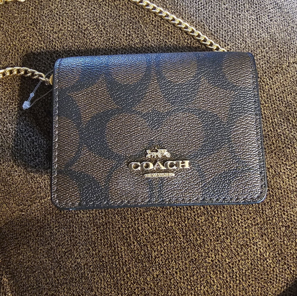 NWOT Coach Signature Mini Wallet on Chain